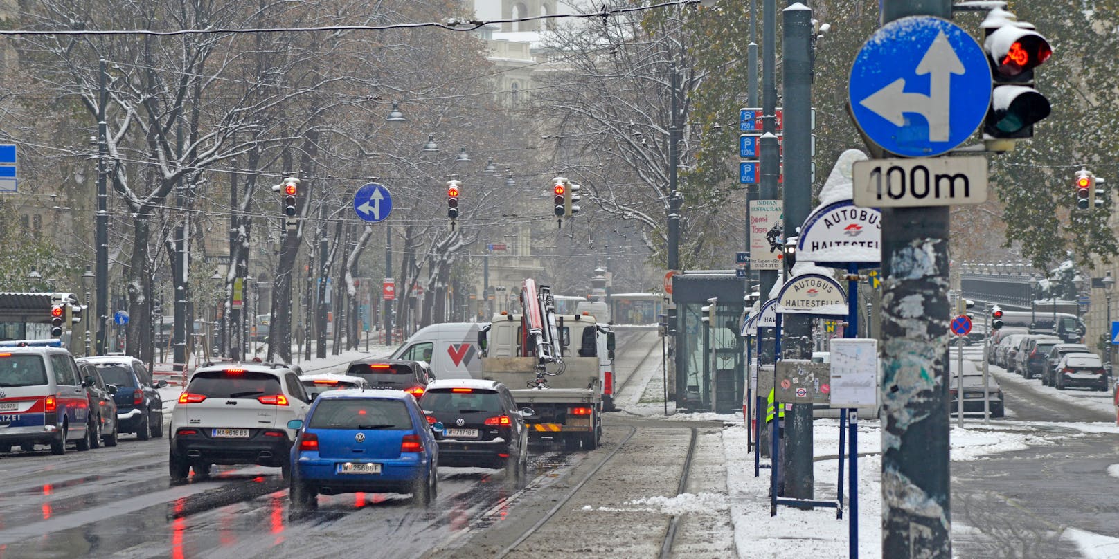 In Wien schaut der Schnee vorbei.