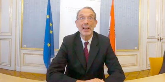 Forschungsminister Faßmann im Rahmen der Video-Pressekonferenz am 11. Dezember 2020