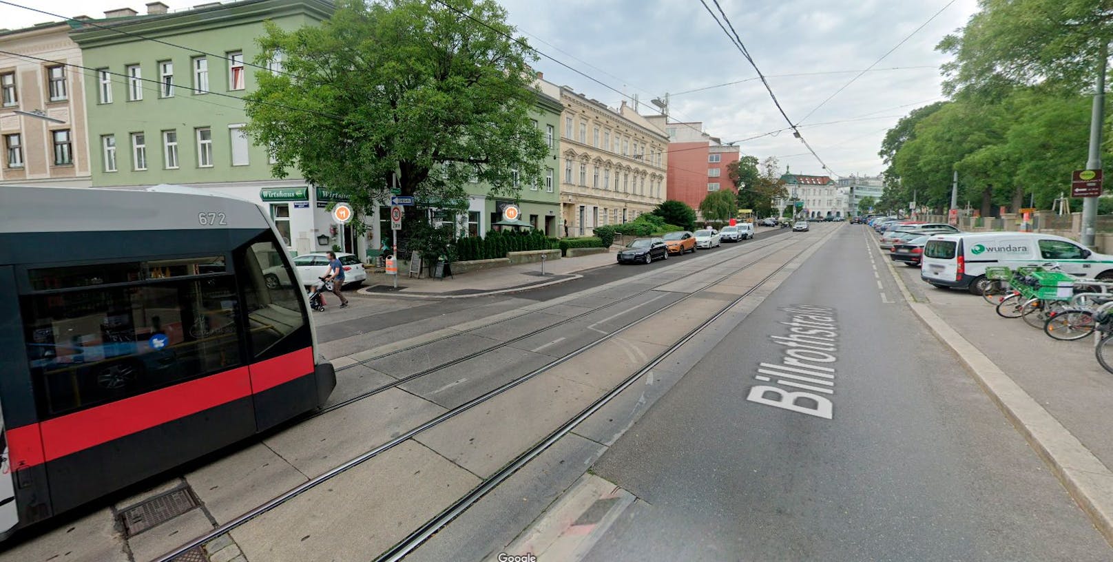 Blick in die Billrothstraße in Wien-Döbling