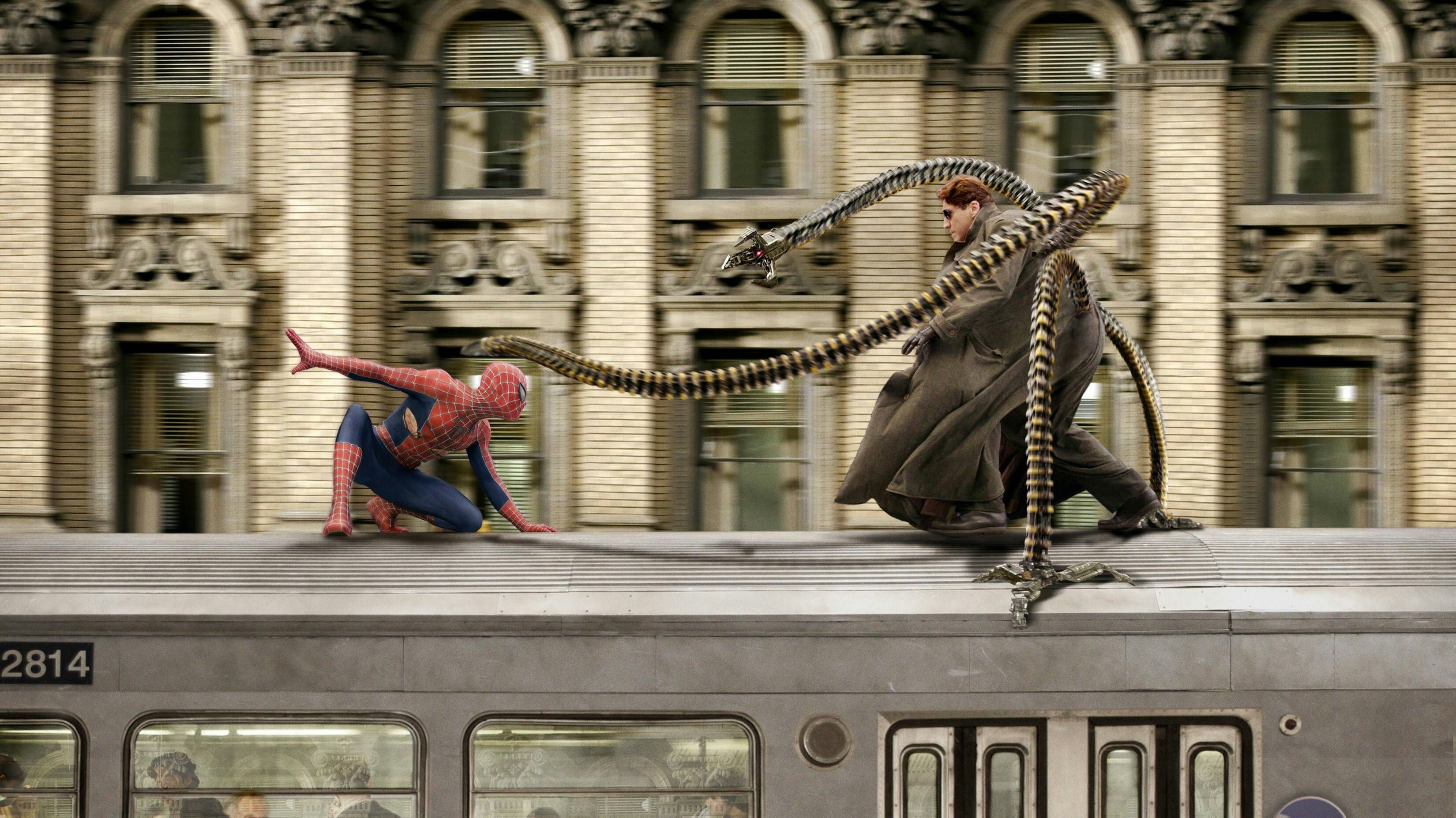 Szenenbild "Spider-Man 2": Tobey Maguire, Alfred Molina