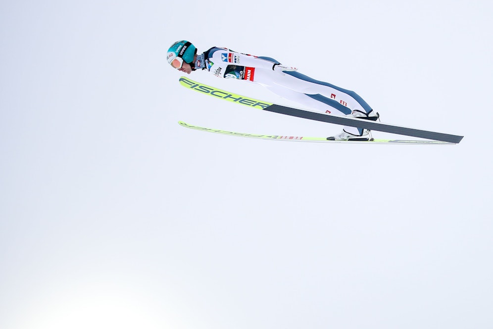 Michael Hayböck hebt bei der Skiflug-WM ab. 