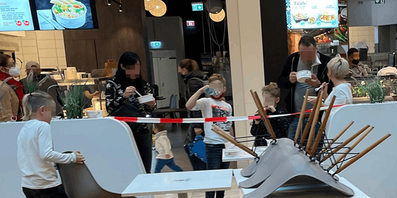Trotz Essverbot wurden Speisen konsumiert.