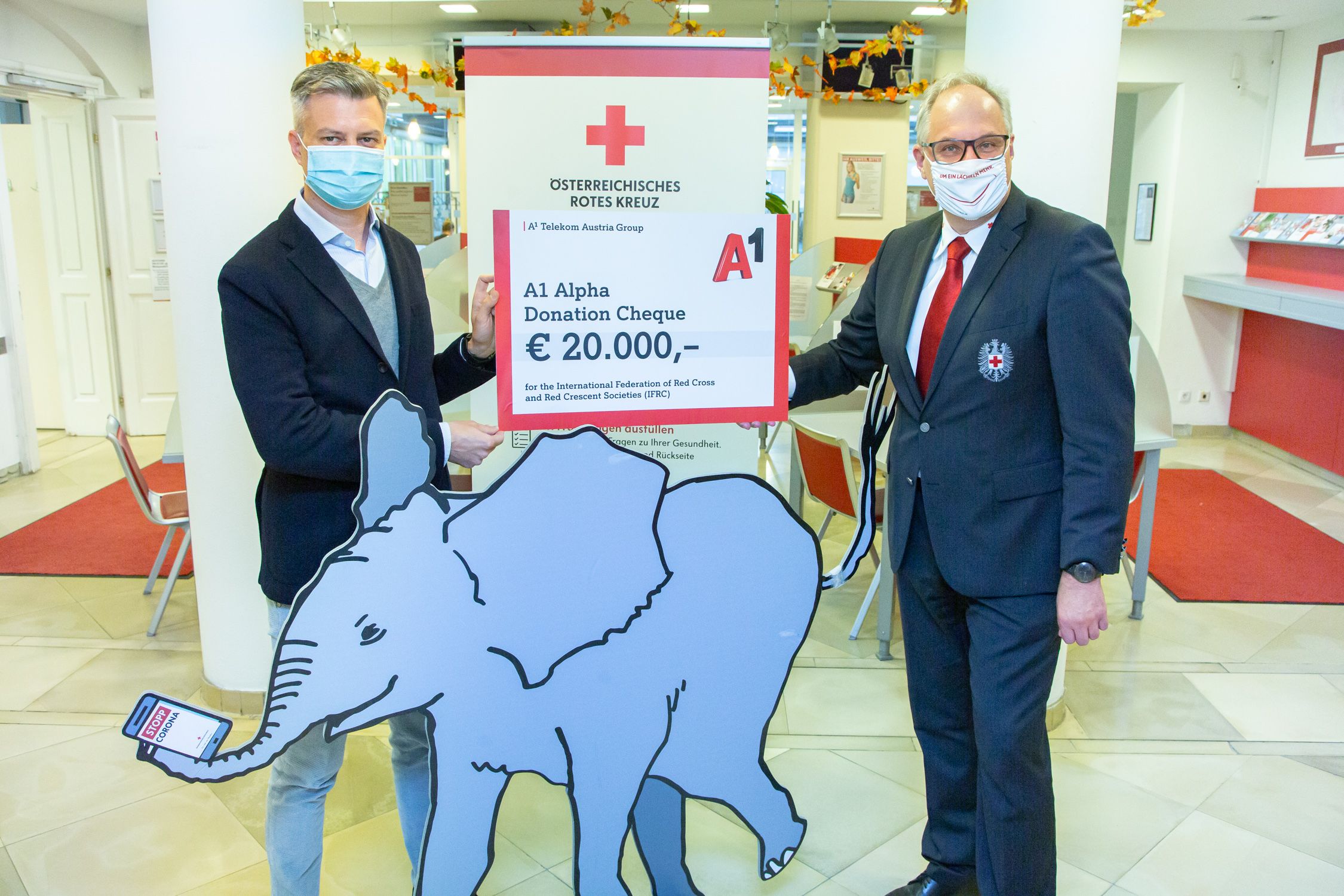 A1 spendet 20.000 Euro für die COVID-19 Bekämpfung