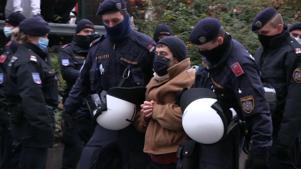 Die Demonstrantion auf der Roßauer Lände wurde friedlich aufgelöst.