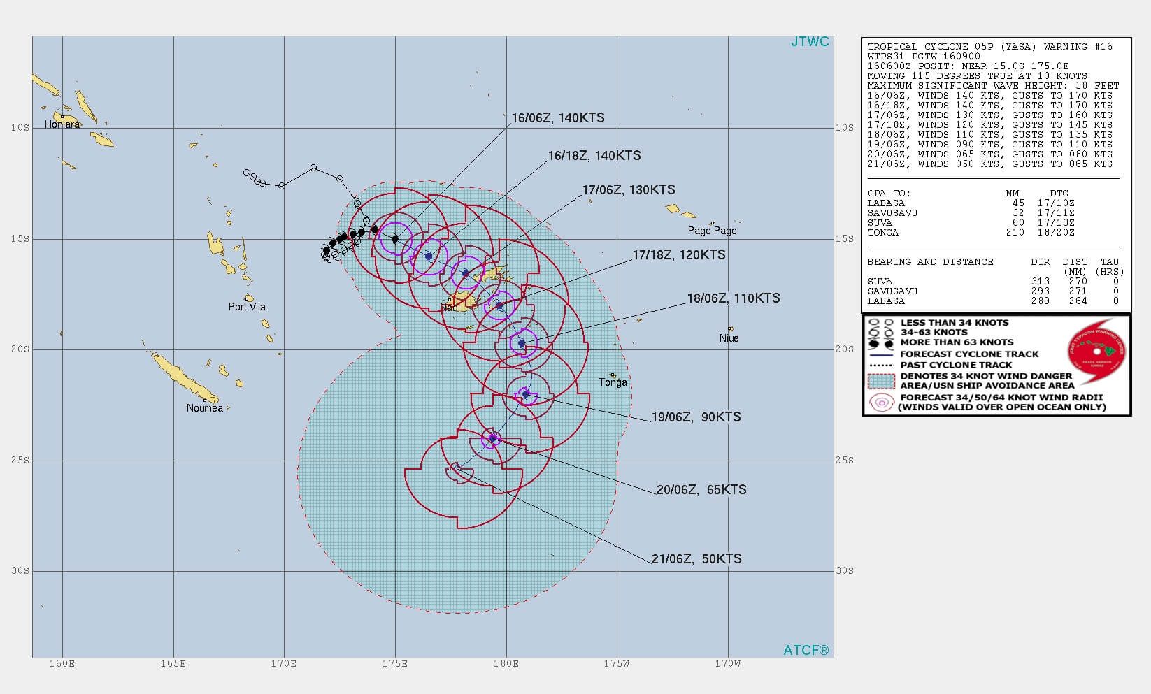 Zyklon YASA nimmt Kurs auf die Fidschi-Inseln.