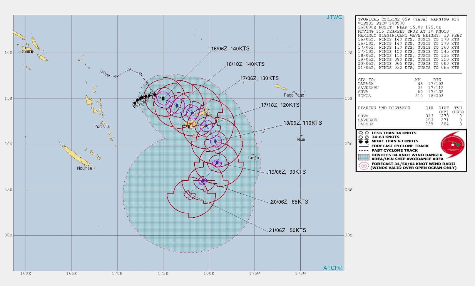 Zyklon YASA nimmt Kurs auf die Fidschi-Inseln.