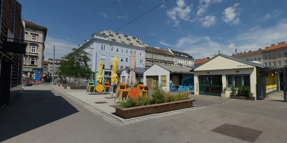 Zwei Festnahmen am Yppenplatz in Wien.
