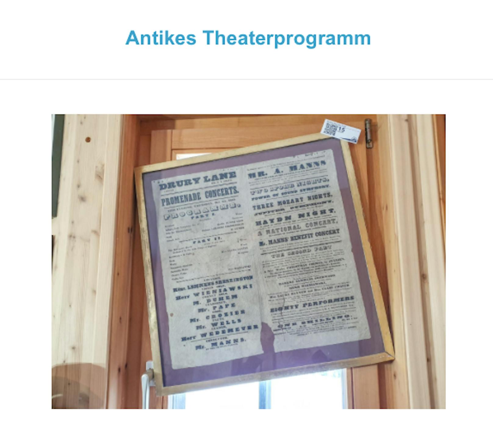 Antikes Theaterprogramm