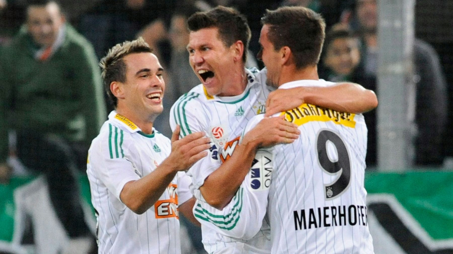 Andi Dober, Markus Katzer und Stefan Maierhofer wurden 2008 mit Rapid Meister.