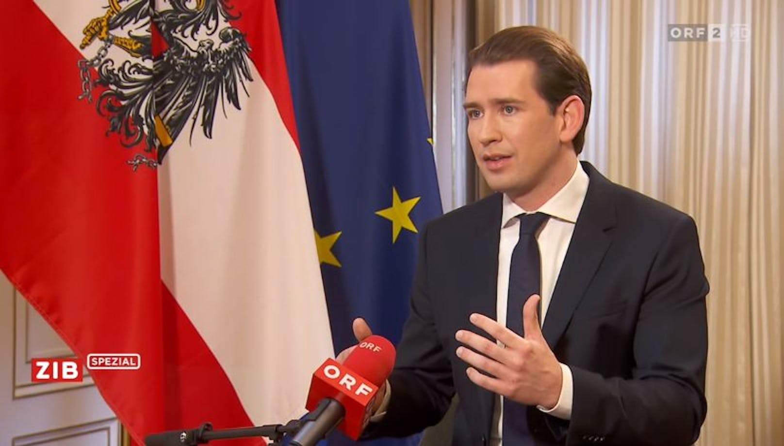 Bundeskanzler Sebastian Kurz in der "ZIB Spezial"