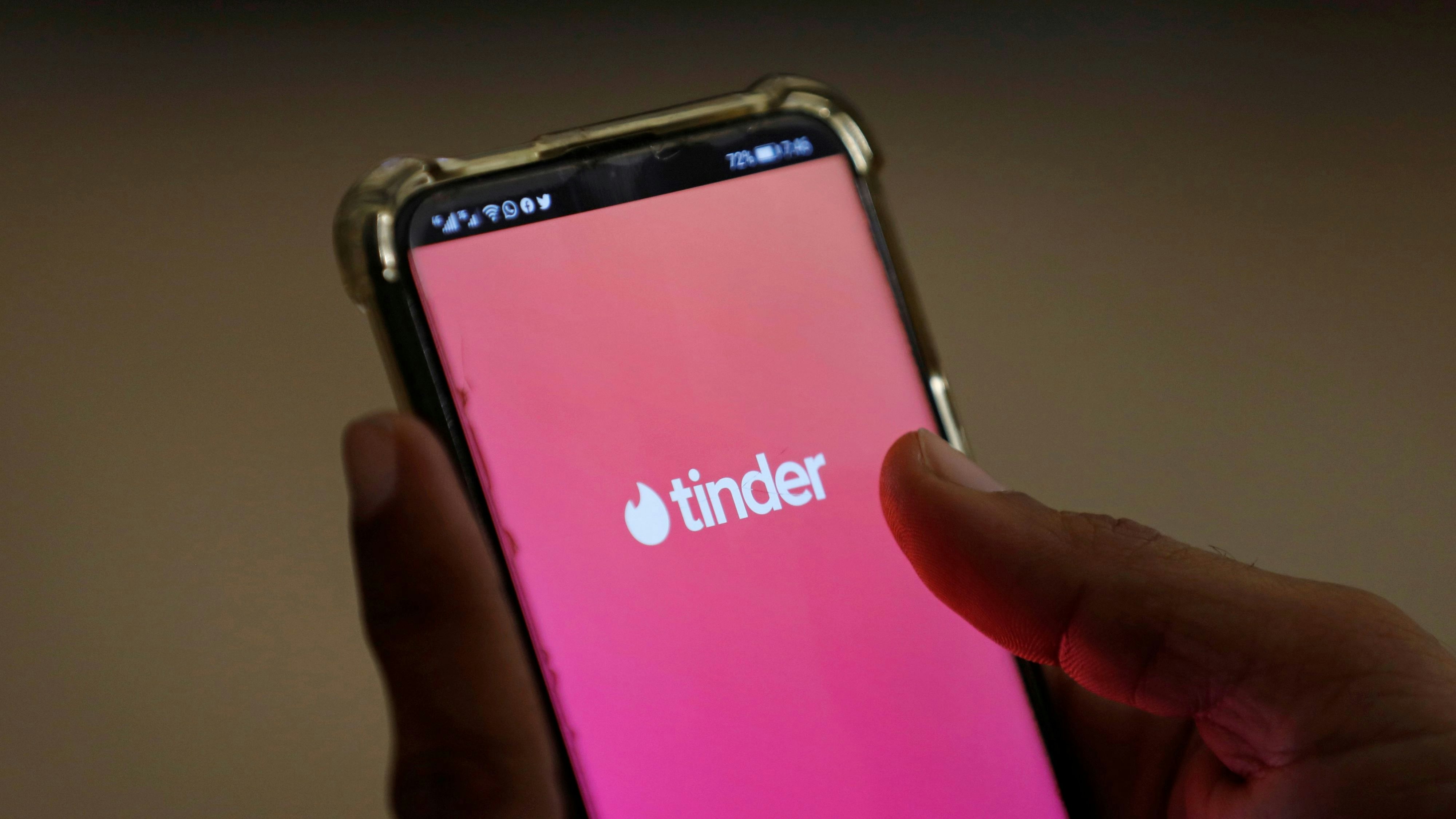 The dating app Tinder is shown on a mobile phone in this picture illustration taken September 1, 2020. Picture taken September 1, 2020. REUTERS/Akhtar Soomro/Illustration