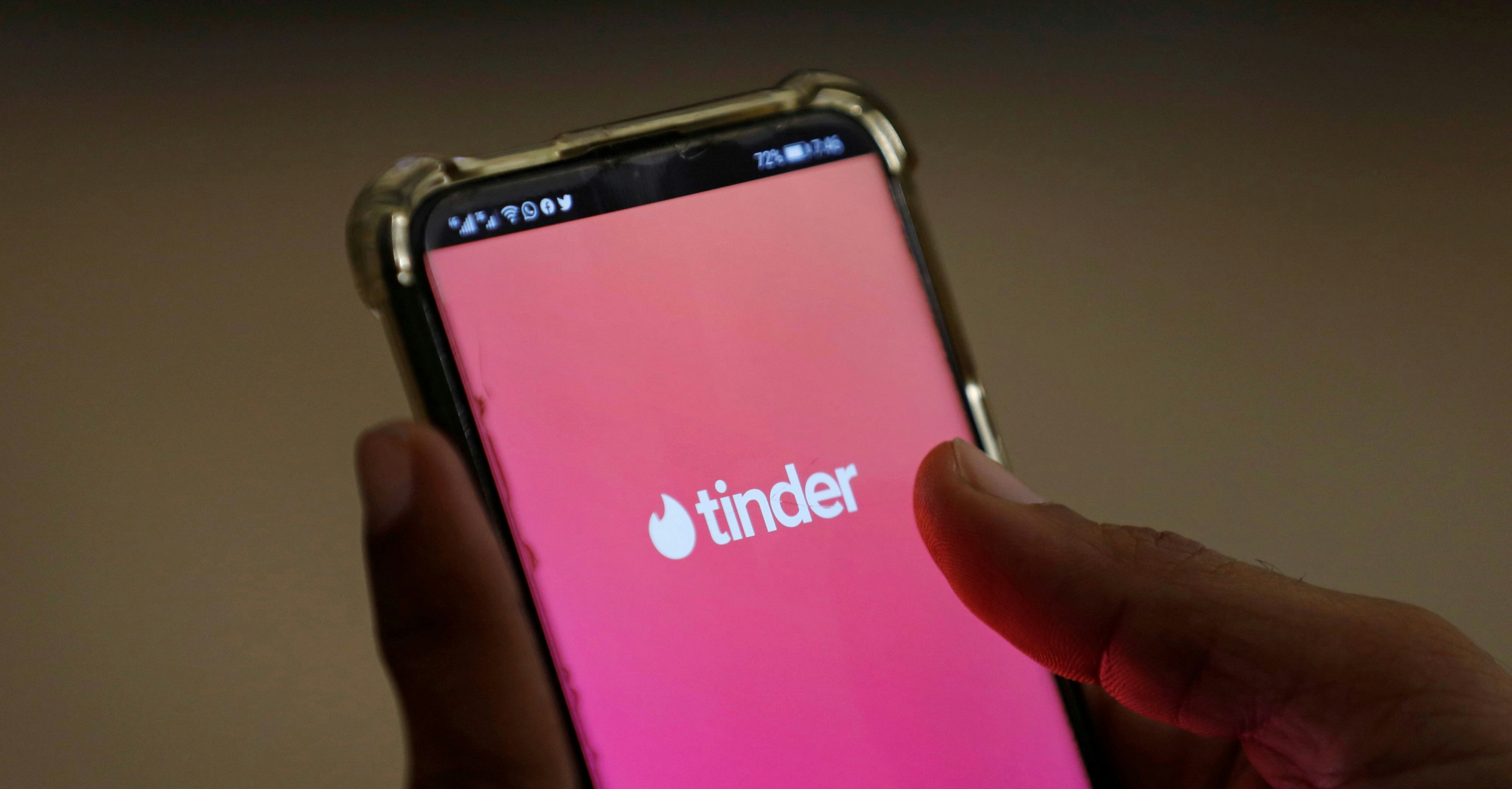 The dating app Tinder is shown on a mobile phone in this picture illustration taken September 1, 2020. Picture taken September 1, 2020. REUTERS/Akhtar Soomro/Illustration