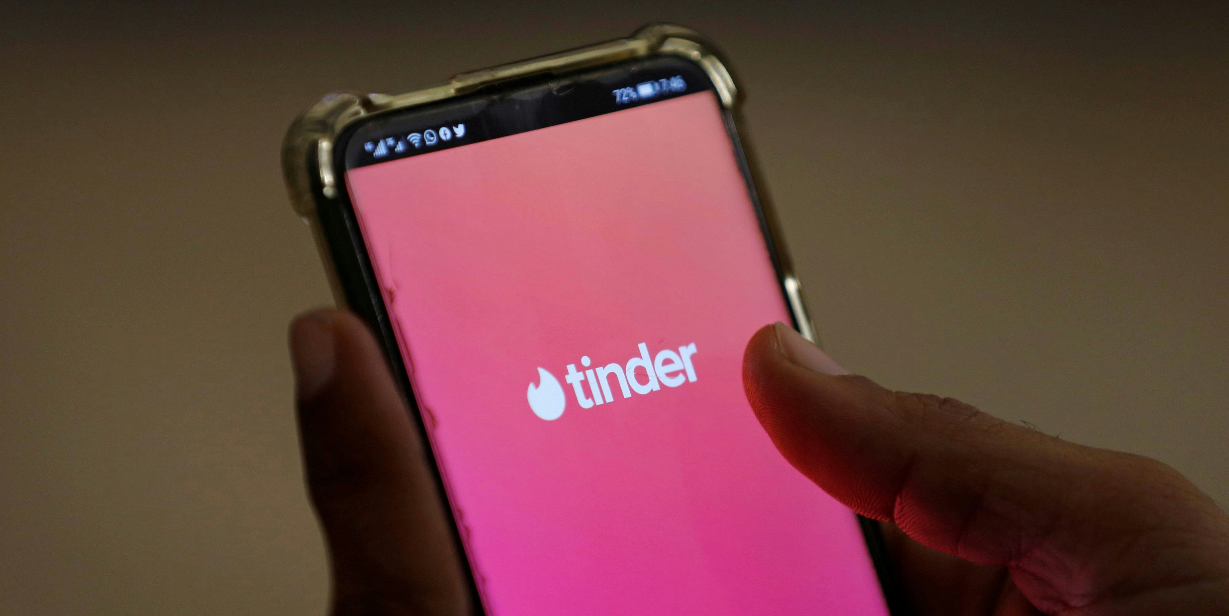 The dating app Tinder is shown on a mobile phone in this picture illustration taken September 1, 2020. Picture taken September 1, 2020. REUTERS/Akhtar Soomro/Illustration
