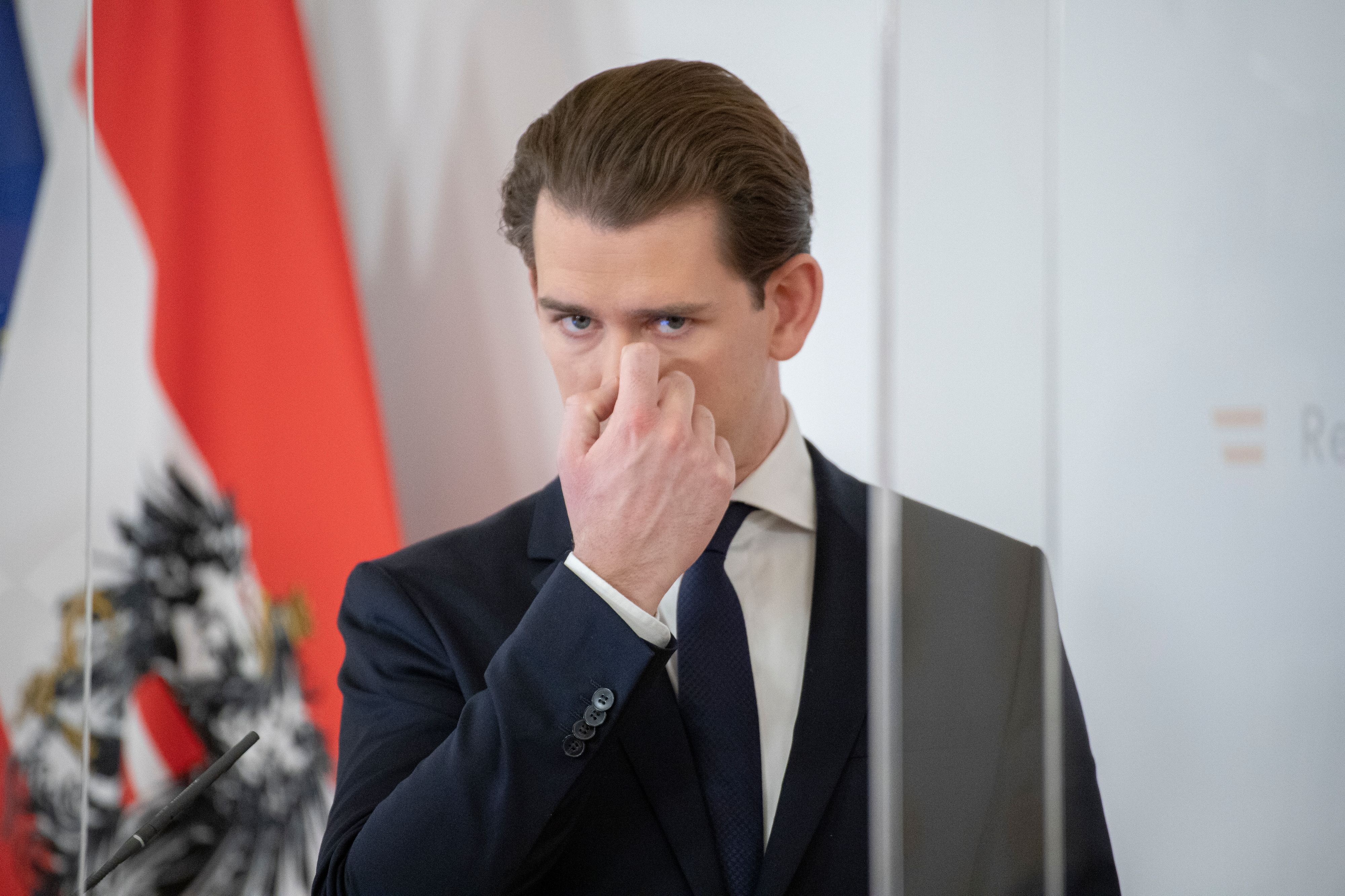 Coronavirus: Pressekonferenz im Bundeskanzleramt in Wien bezüglich erneutem Lockdown in Österreich. Im Bild: Bundeskanzler Sebastian Kurz