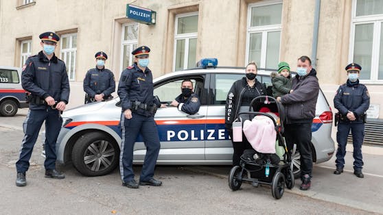 Für die Polizisten gab es ein rührendes Wiedersehen mit Baby Melody Hope.