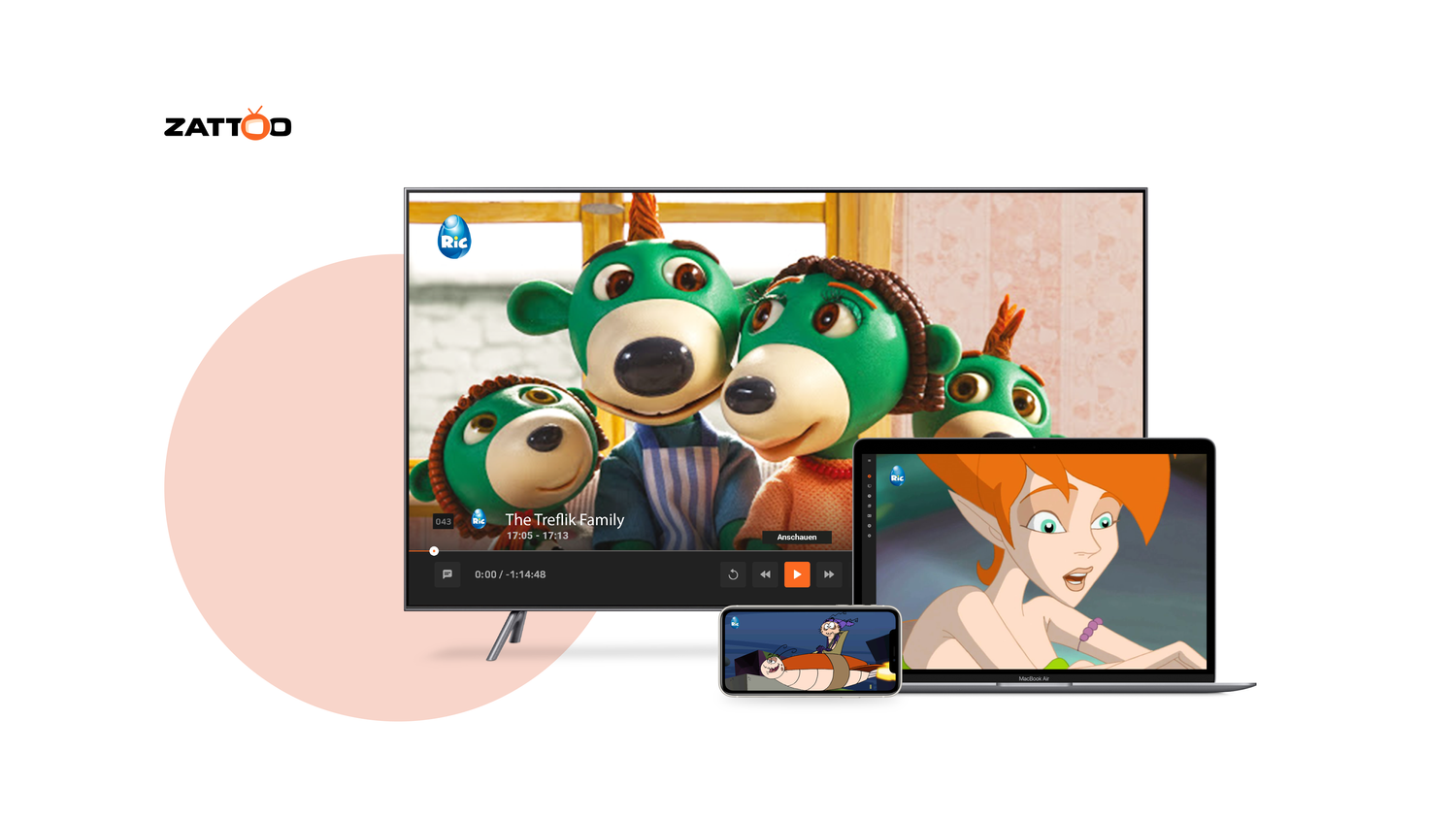 Familiensender RiC TV ab sofort bei Zattoo in Österreich.