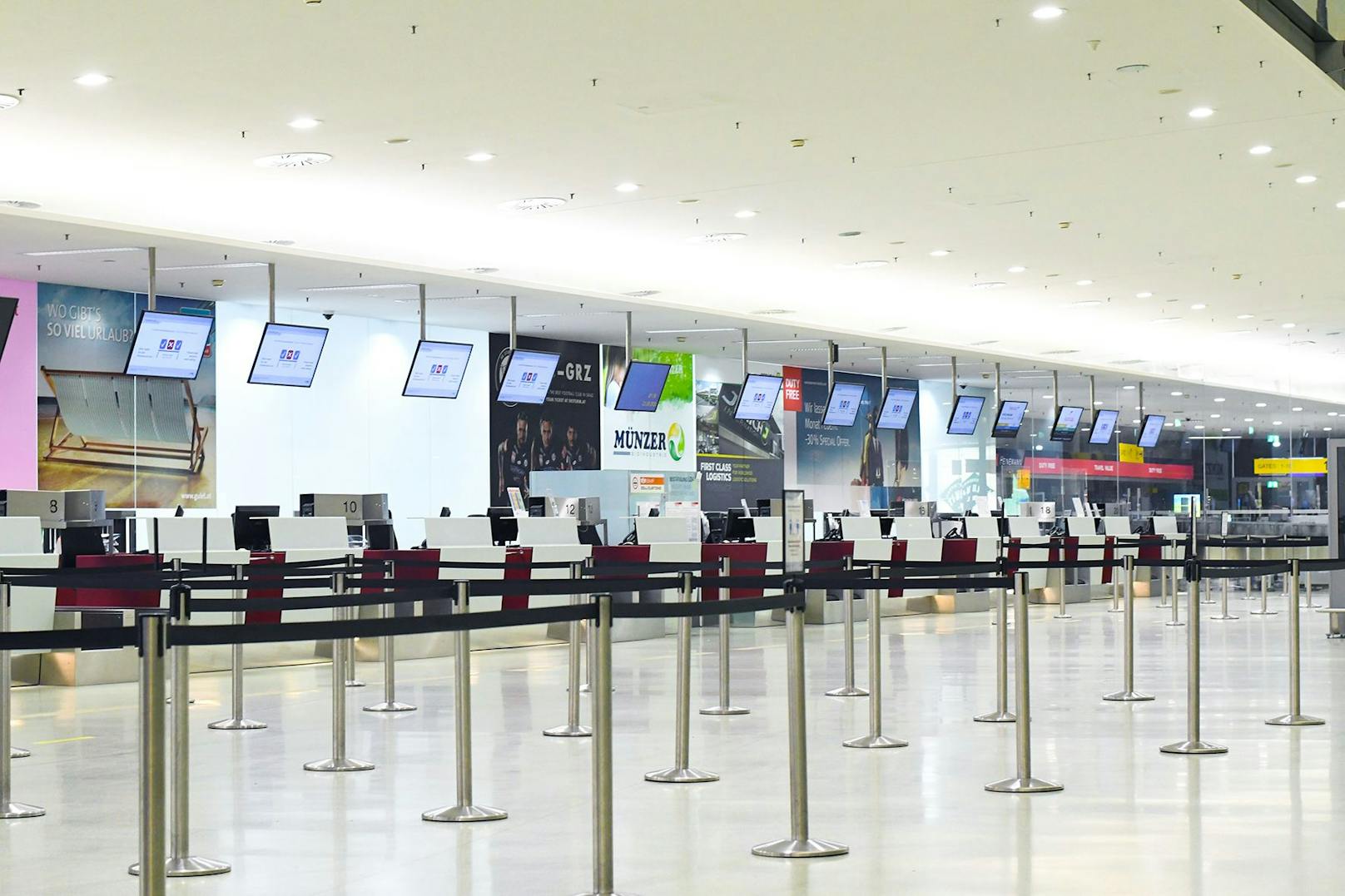 Flughäfen sind in Corona-Zeiten häufig leer.