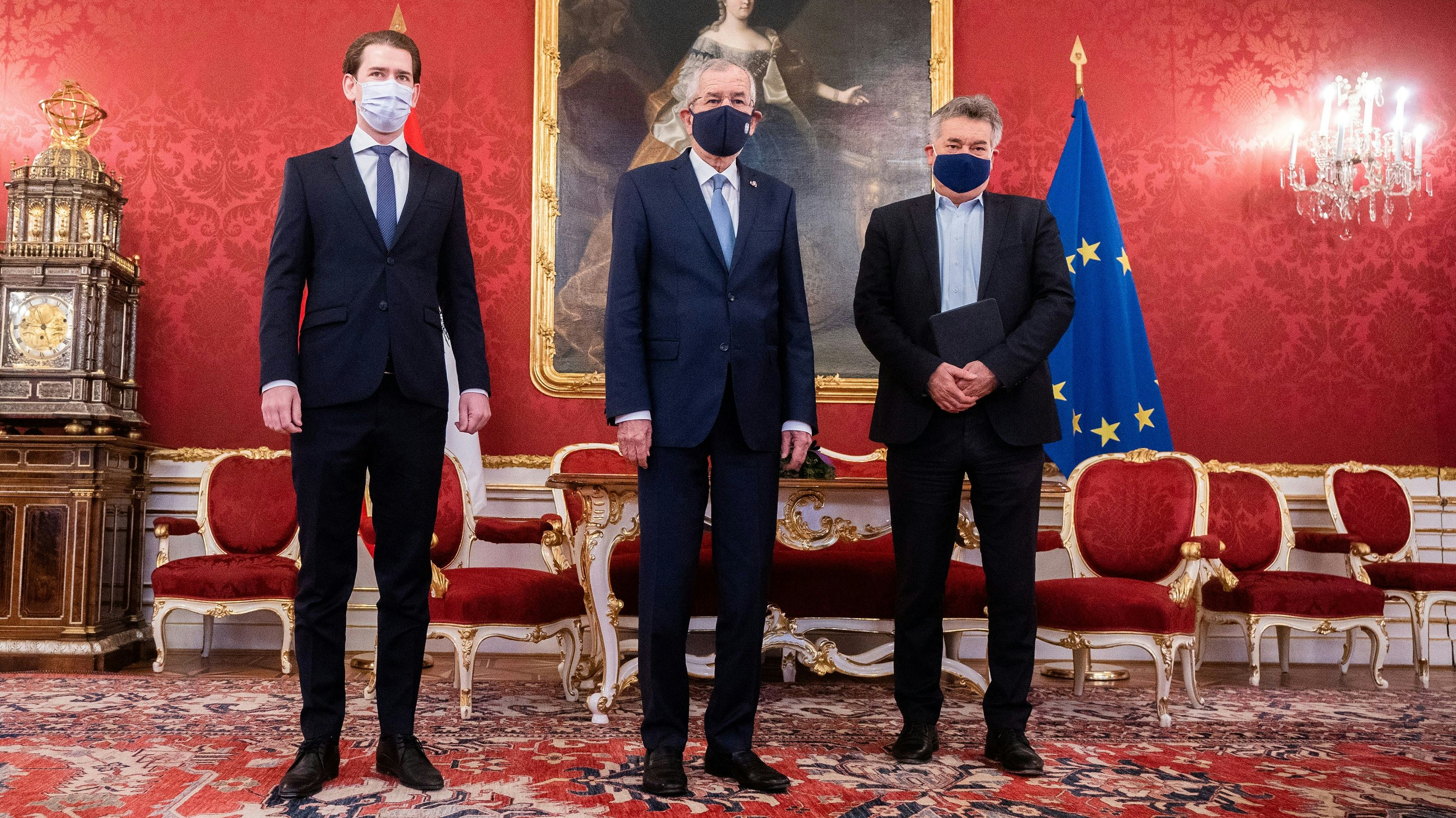 Sebastian Kurz und Werner Kogler zu Gast bei Alexander Van der Bellen