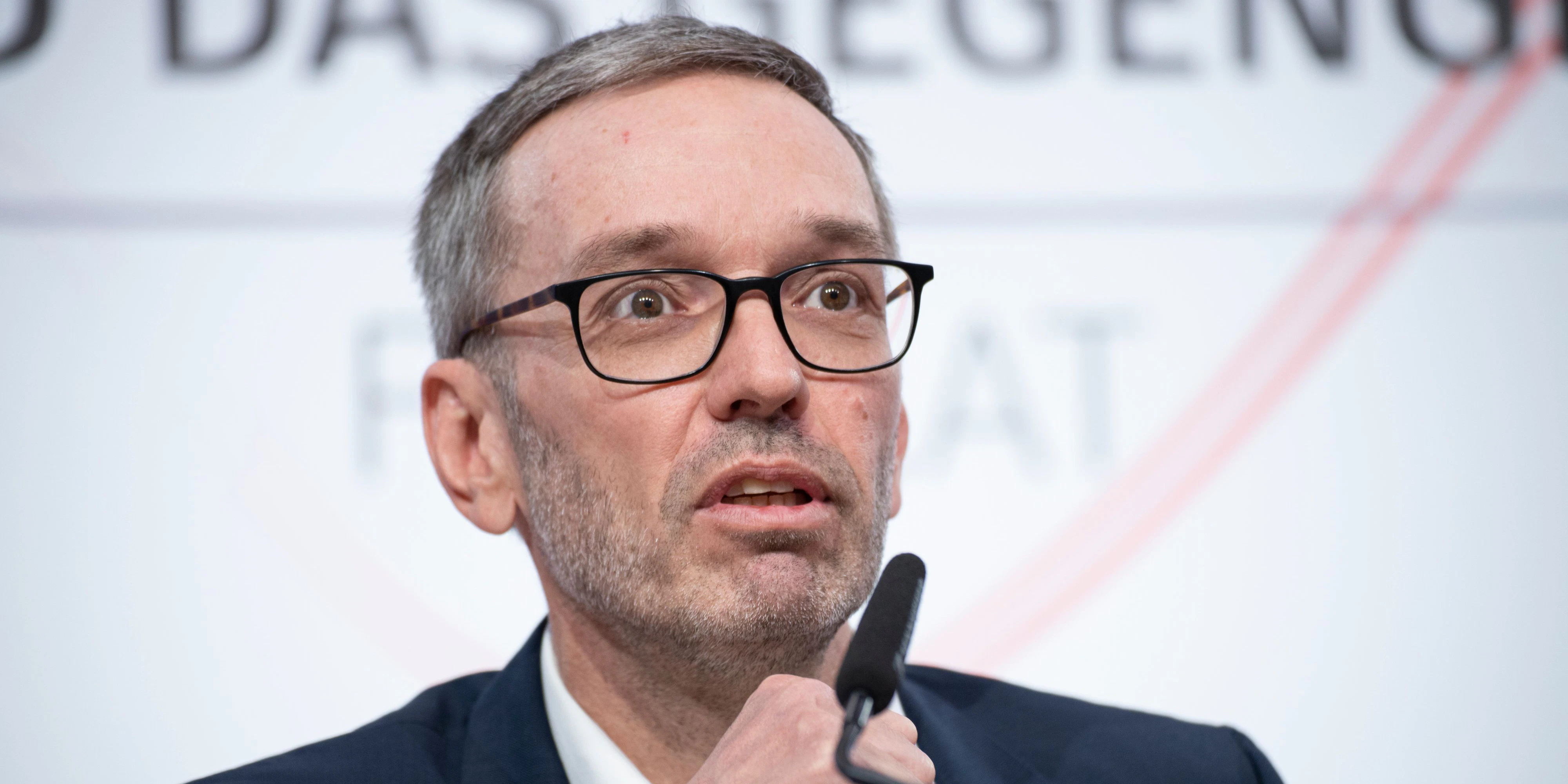 Klubobmann Herbert Kickl bei einer Pressekonferenz der FPÖ am 2. Dezember 2020