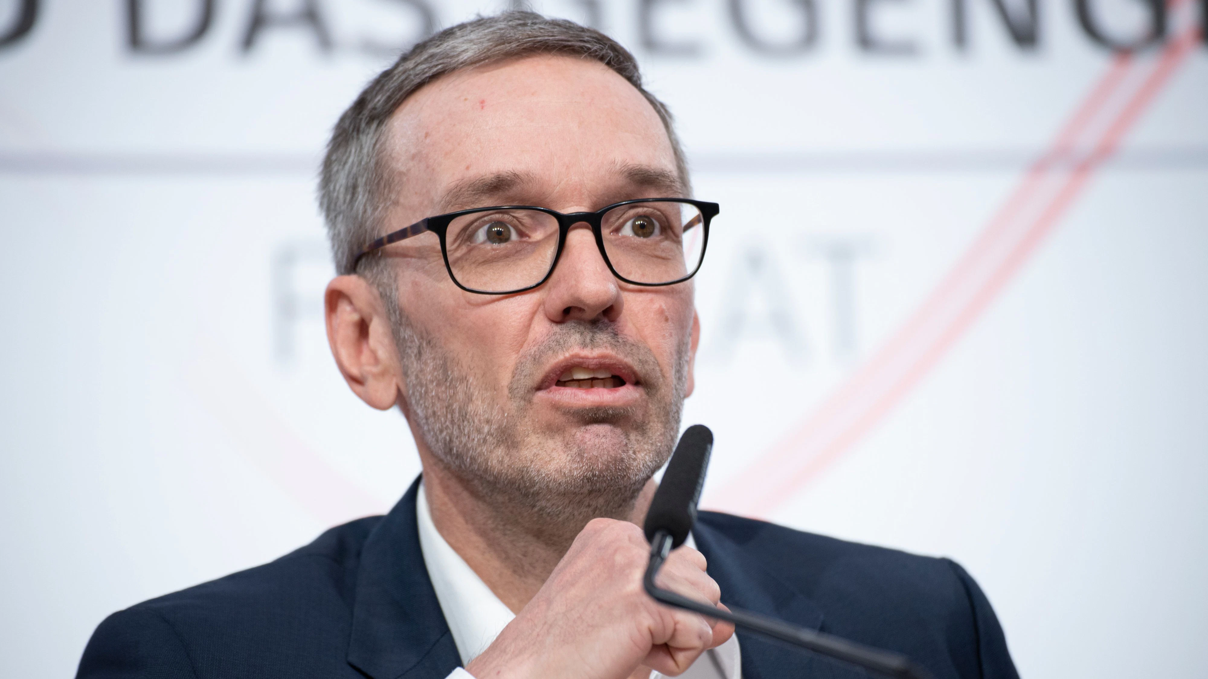 Klubobmann Herbert Kickl bei einer Pressekonferenz der FPÖ am 2. Dezember 2020