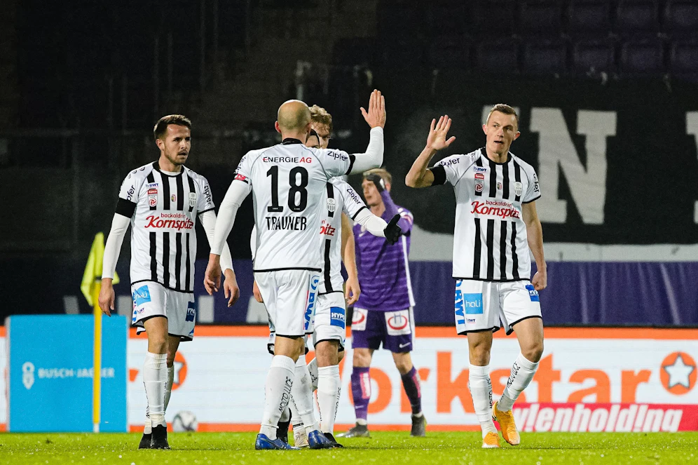 Thomas Goiginger jubelt über das zwischenzeitliche 1:1 gegen die Austria.