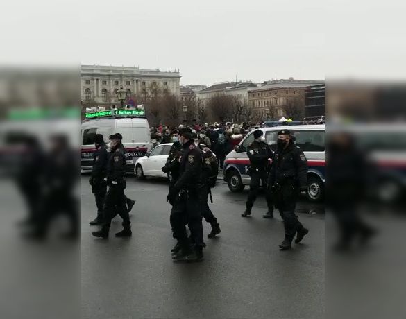 Die Polizei war stark vertreten.