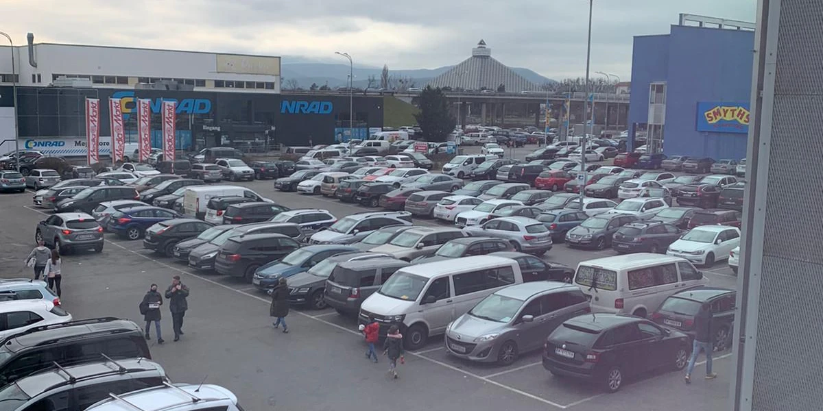 Der SCS-Parkplatz am 21. Dezember