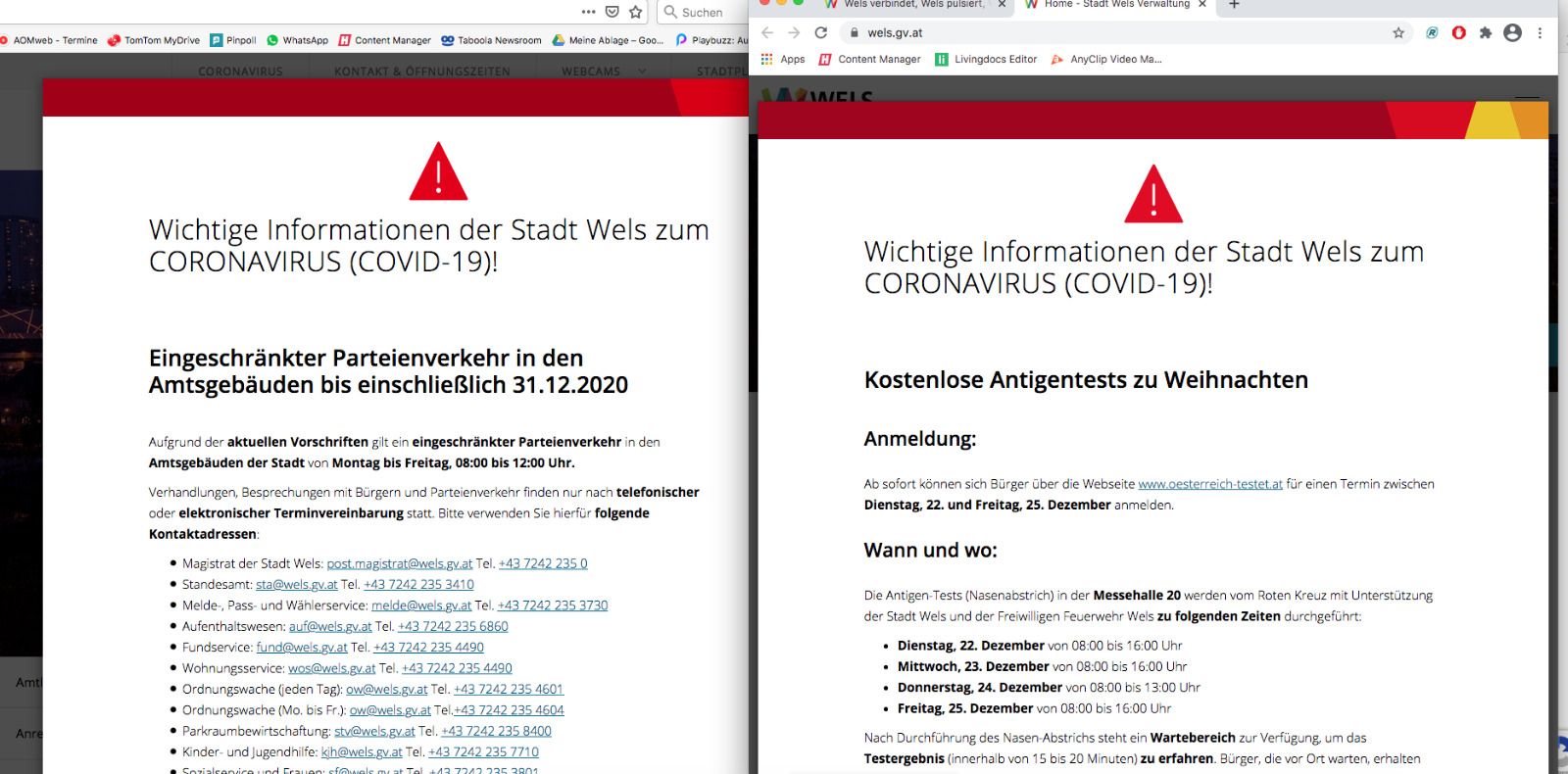 Neue Verwirrung gab es am Montag bei der Anmeldung zu den Gratis-Tests.