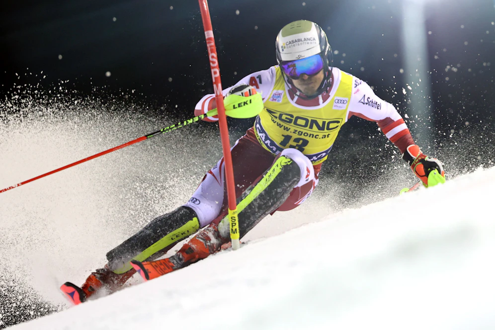 Manuel Feller beim Nachtslalom in Madonna di Campiglio.