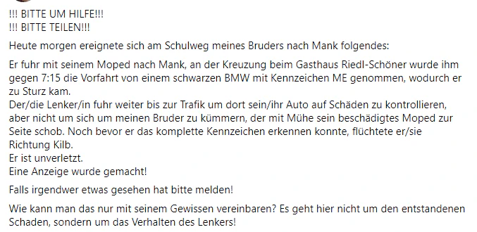 Nach Zeugen wird gesucht.
