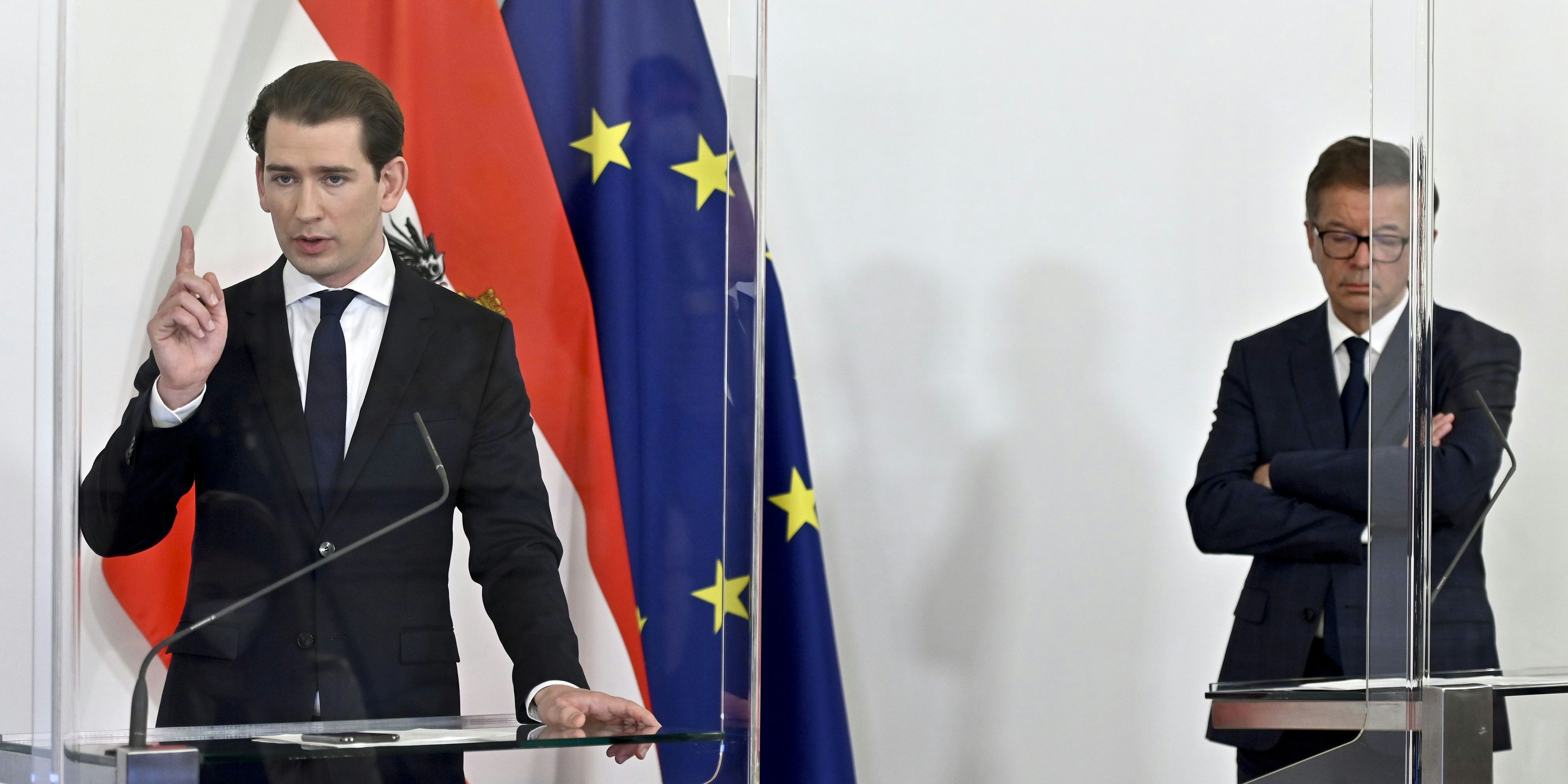 Bundeskanzler Sebastian Kurz und Gesundheitsminister Rudolf Anschober.
