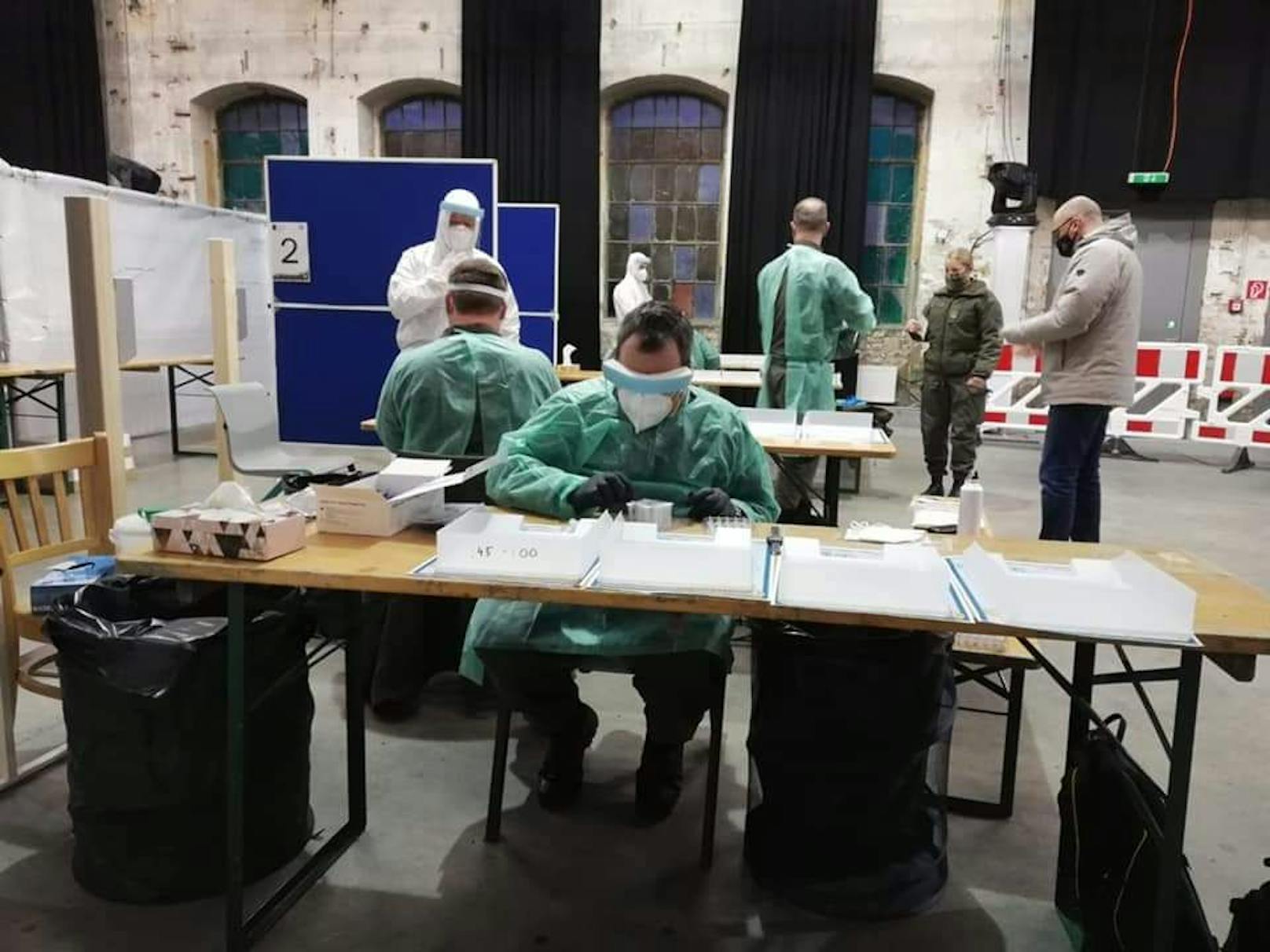 Bundesheer-Teststation in Korneuburg