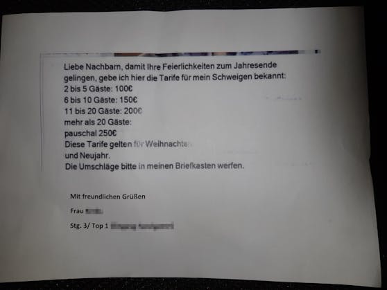 Der Penzinger Schweigegeld-Tarif 2020