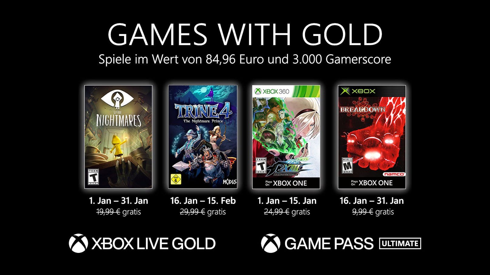 Games with Gold im Jänner.