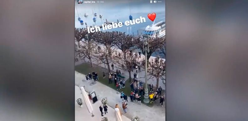 Capital Bra war von dem Fan-Auflauf begeistert