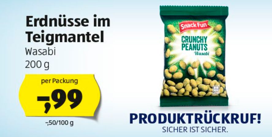 Diese Erdnüsse im Teigmantel könnten Senfallergiker gefährlich werden