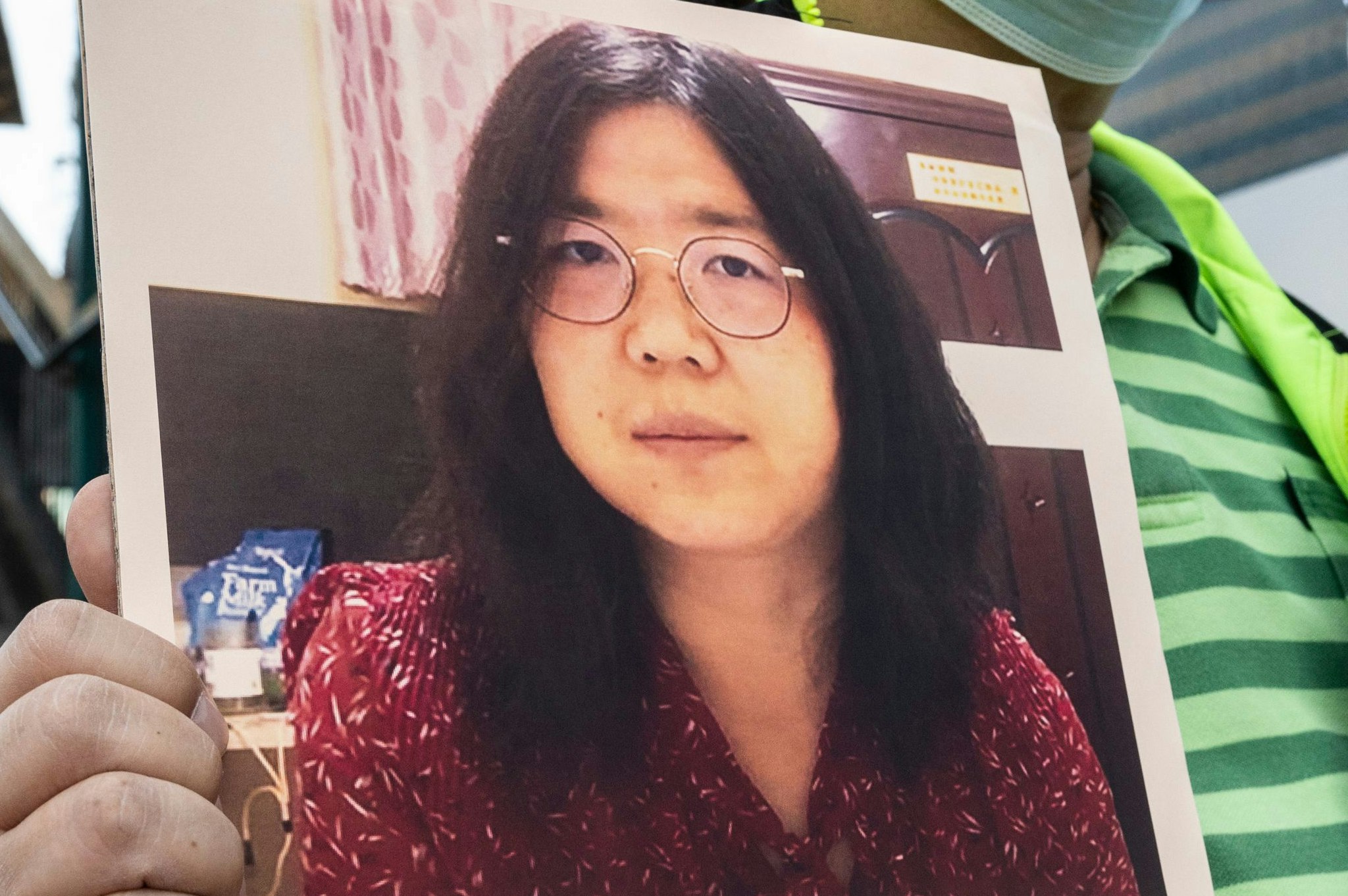 Aktivisten demonstrieren in Hong Kong für die Freilassung der Journalistin Zhang Zhan