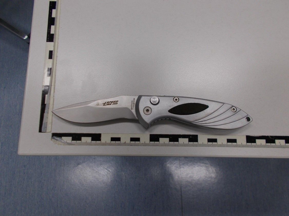 Das Klappmesser wurde sichergestellt.