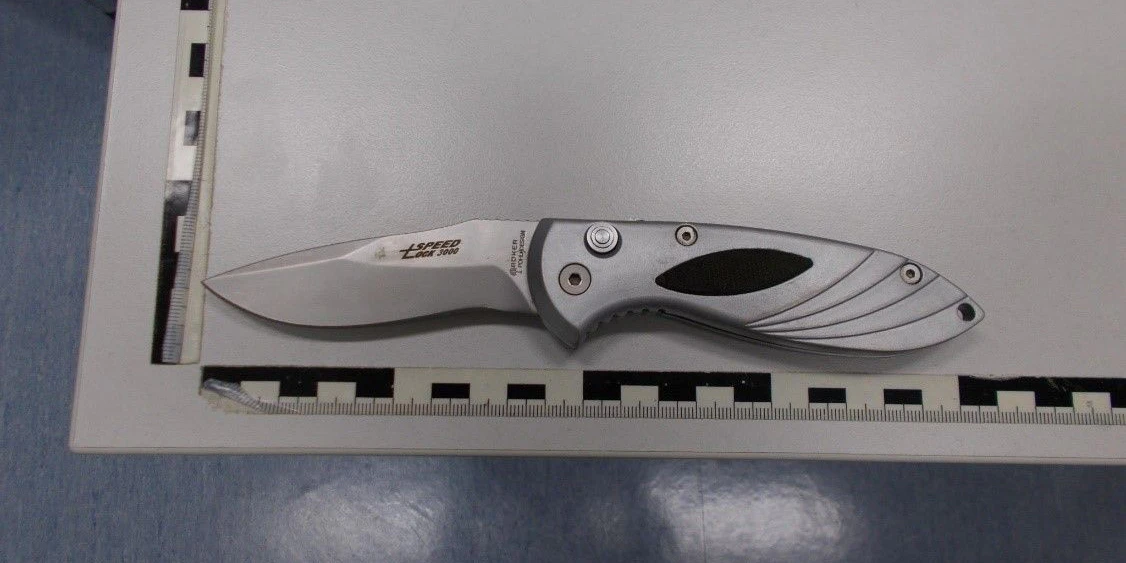 Das Klappmesser wurde sichergestellt.