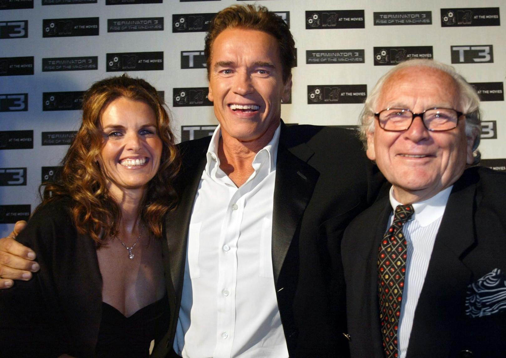 Pierre Cardin mit Arnold Schwarzenegger