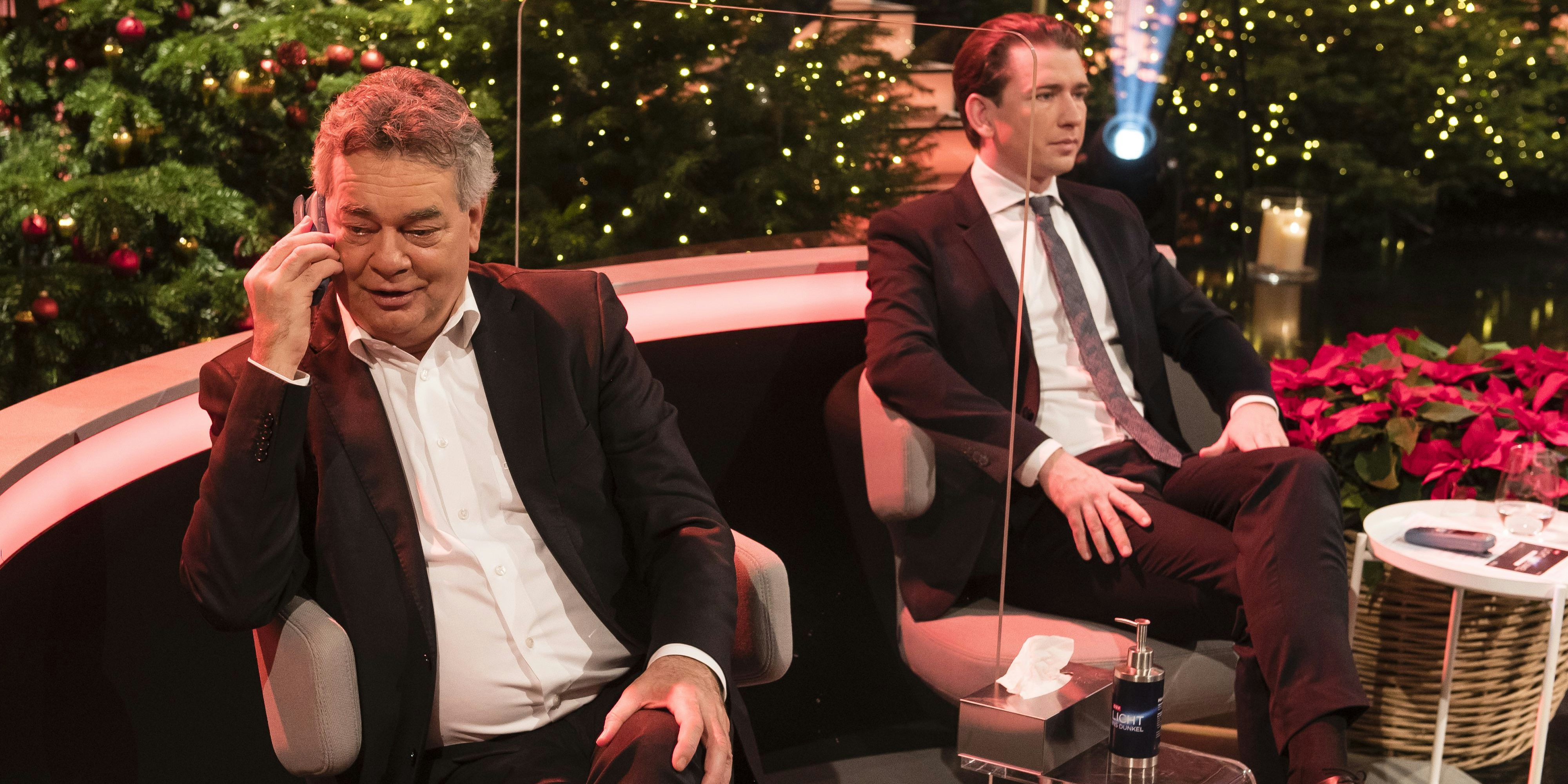 Vizekanzler Werner Kogler neben Sebastian Kurz