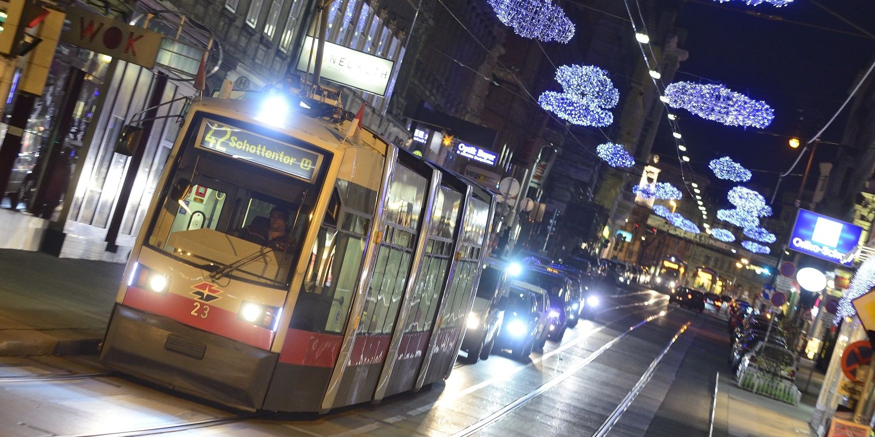 Eine Straßenbahn in Wien