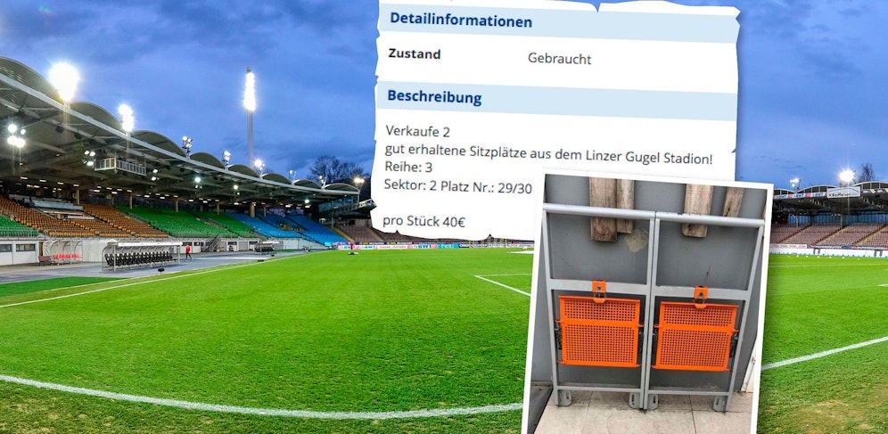 Auf <em>willhaben.at</em> werden schon die ersten LASK-Sitze teurer verkauft.