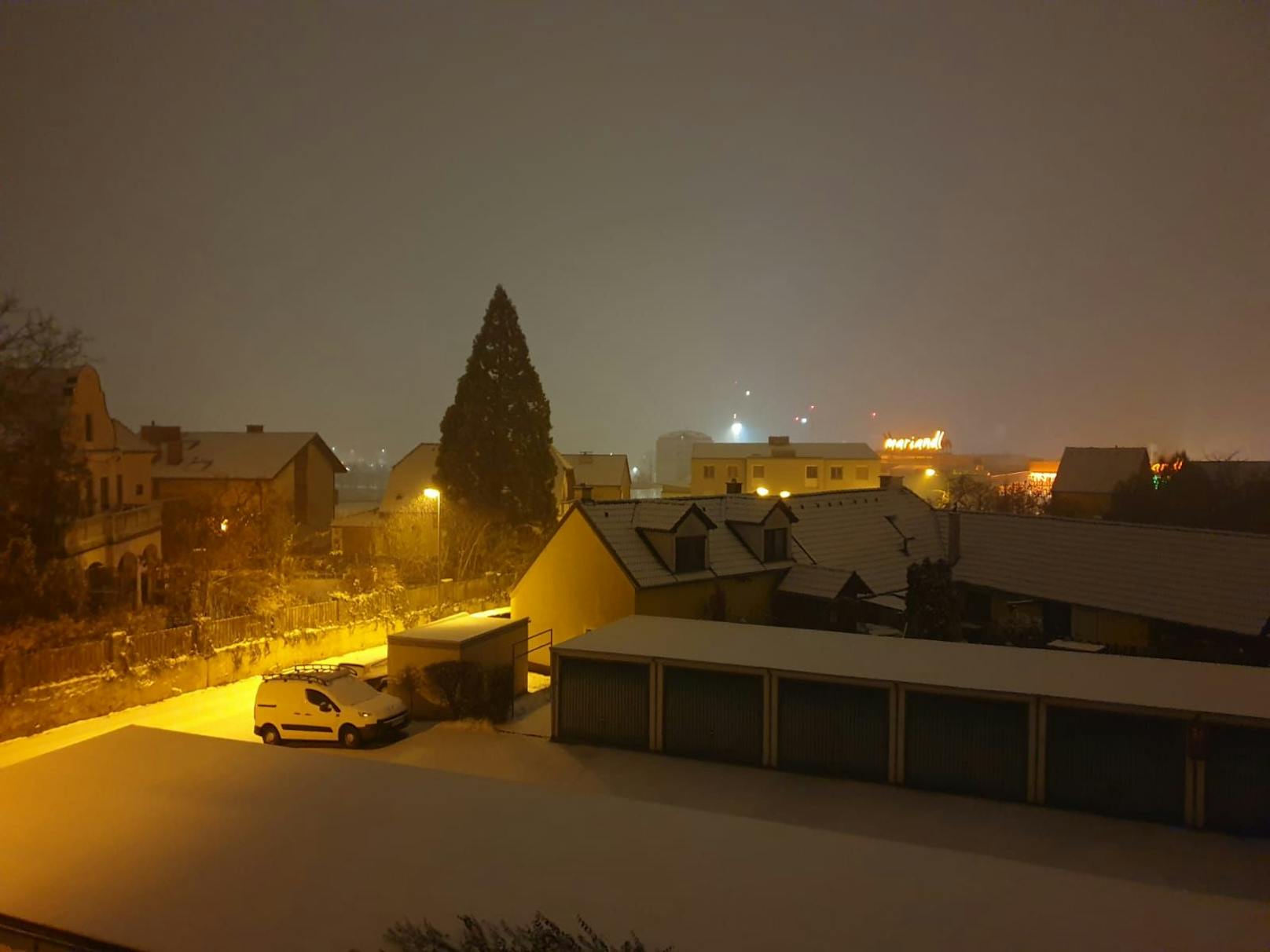 In Krems schneite es noch in den frühen Morgenstunden.