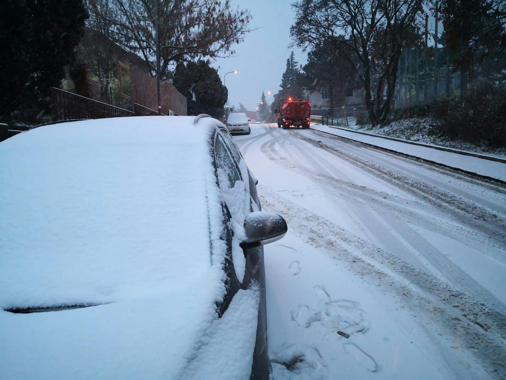 Auch in Klosterneuburg lag Schnee.