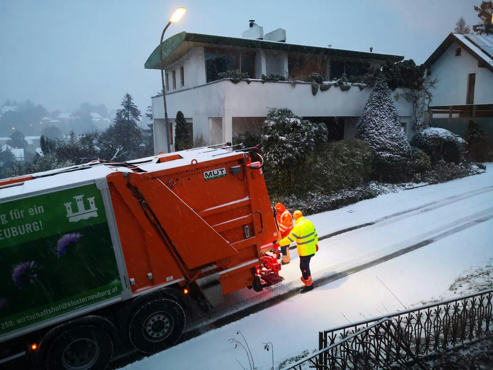 Auch in Klosterneuburg lag Schnee.