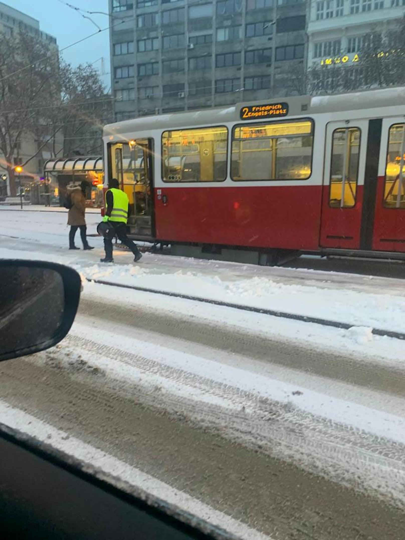 In Wien hat es geschneit.