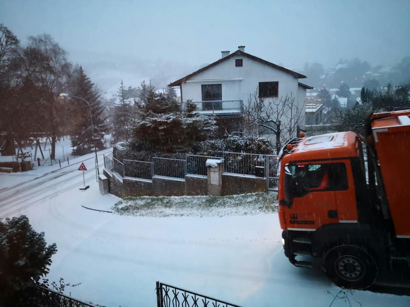 Auch in Klosterneuburg lag Schnee.