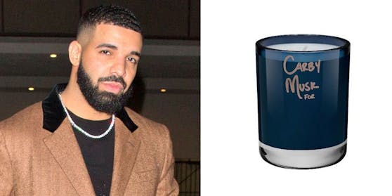 Die "Carby Musk"-Duftkerze soll wie ihr Schöpfer Drake duften: "Mit Noten von Moschus, Bernstein, Kaschmir, Wildleder und Samt".
