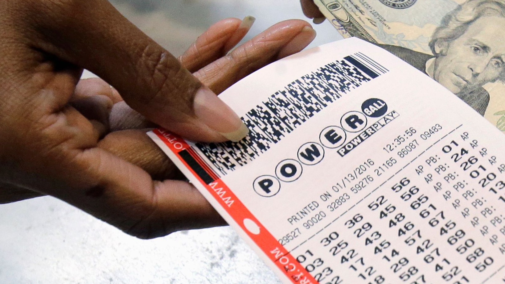 Ein Powerball-Tippschein. Symbolfoto